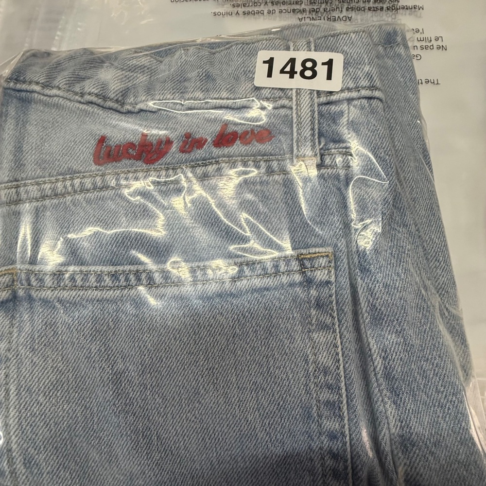 Lucky Brand Barrel Leg Jeans Women 0/25 Light Wash Embroidered Hearts High Rise - Picture 7 of 11